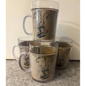 4 Vintage Thermo Serv Plastic Coffee Cups # 30333